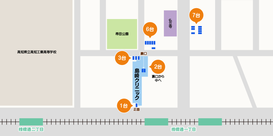 島崎クリニック　駐車場案内図